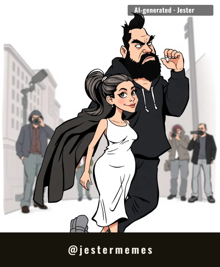 Ricky's job description is basically 'stand close, look stern, and pray a paparazzo doesn't sneeze on her.'
