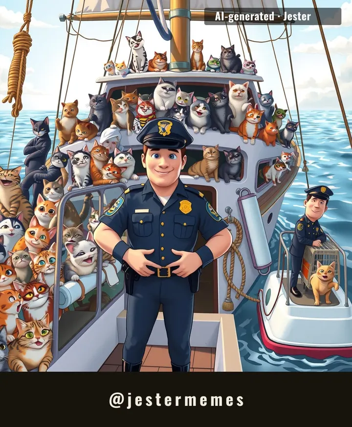 40 cats, one sailboat, and a police force that now knows what a cat-filled nightmare looks like.