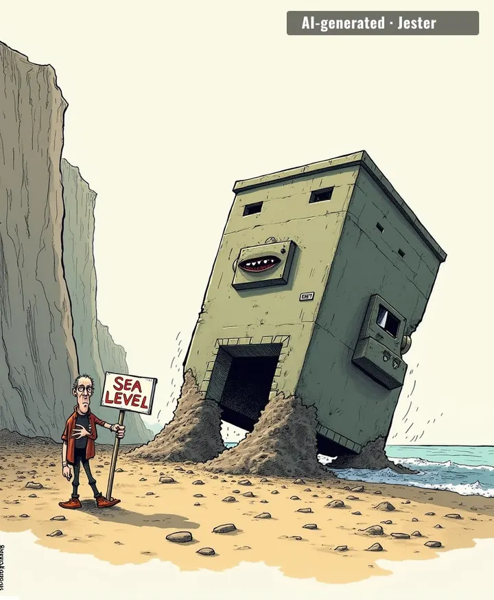 Decades of erosion did what the Allies couldn't: made the bunker take a permanent vacation.