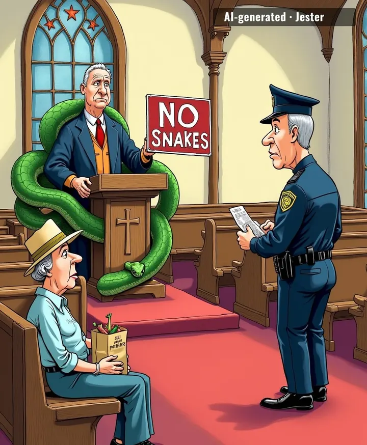 The only place where a snake in church is more offensive than a frog on your plate.