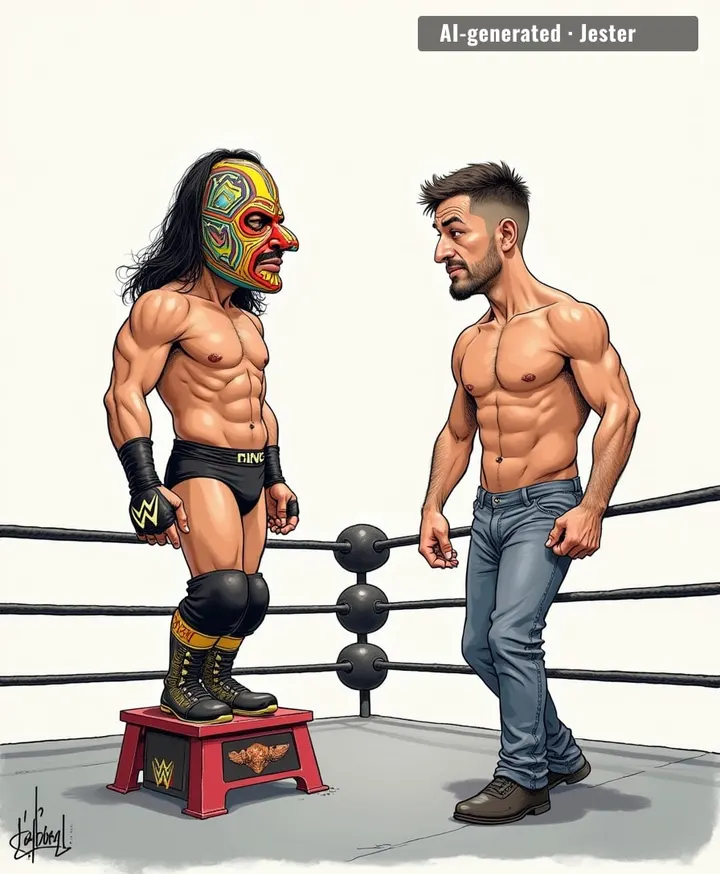 Somewhere in the back, Rey Mysterio is currently trying to figure out if he's a professional wrestler or just a very expensive human participation trophy.