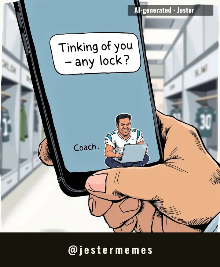 the coach's 'thinking of you' text is the most action the backfield's seen all season.
