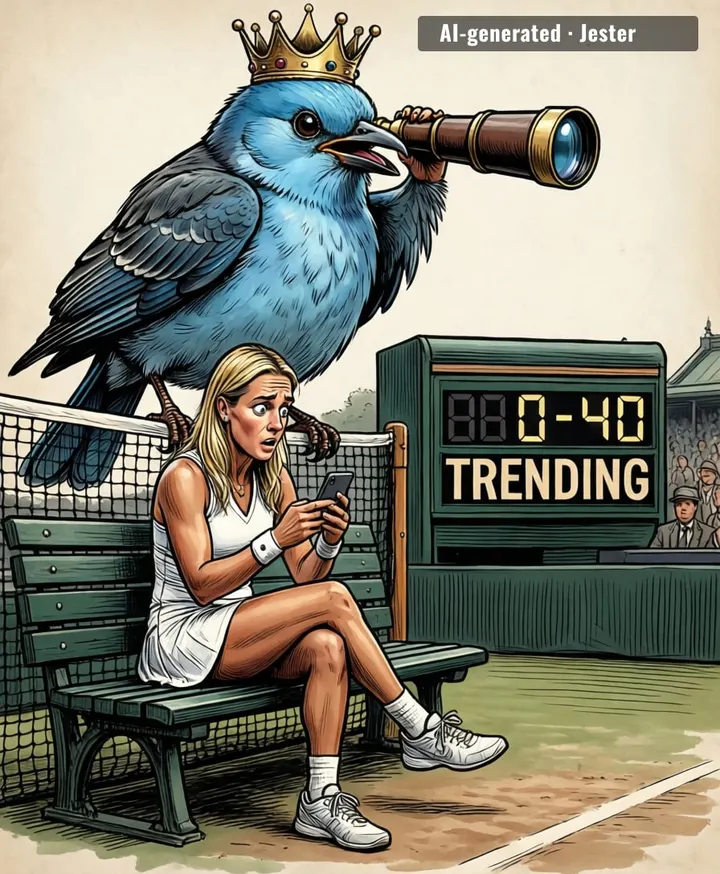 Nothing says sports drama like a tennis player's racket getting more Twitter clout than her forehand.