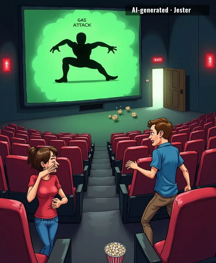 Somewhere, the Green Goblin is taking notes on how to clear a theater without any special effects.