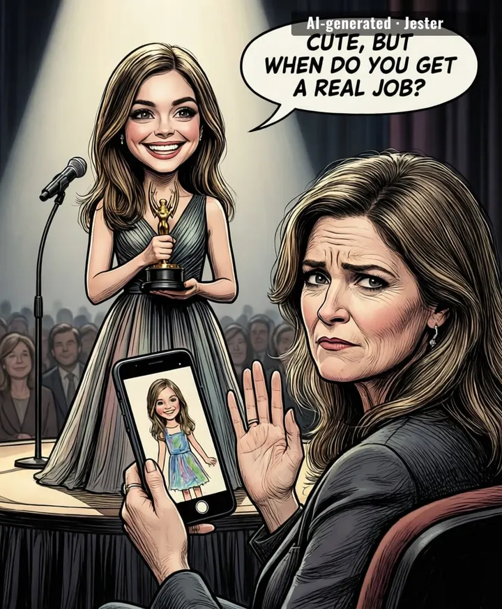 Somewhere, her mom is already framing this next to her kindergarten art projects — same level of understanding, fancier frame.