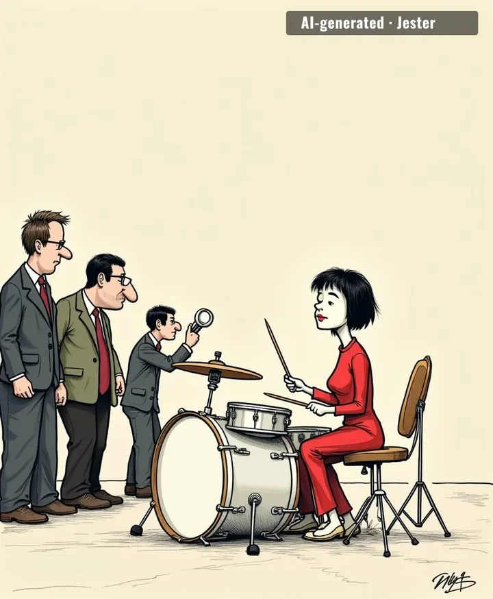 The internet has spent 20 years analyzing the one snare hit like it's the Zapruder film, and Meg's just sitting there with a tambourine and a pension.