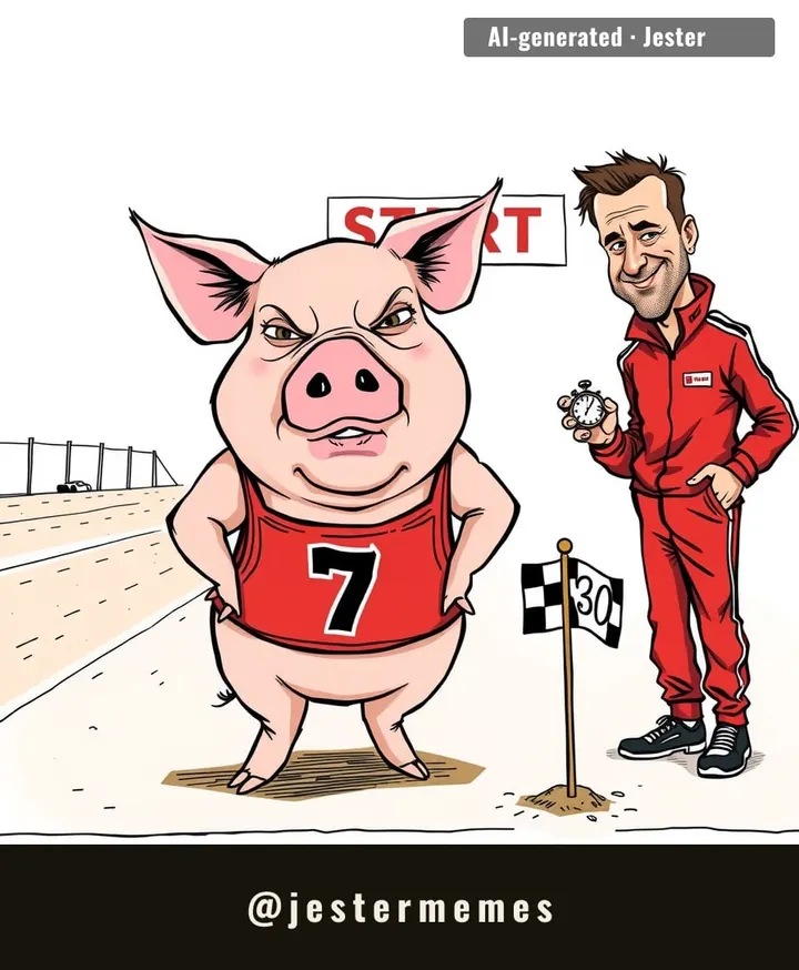 Pig racing teams are the only athletes whose pre-race meal is a cheat day for the coaches.