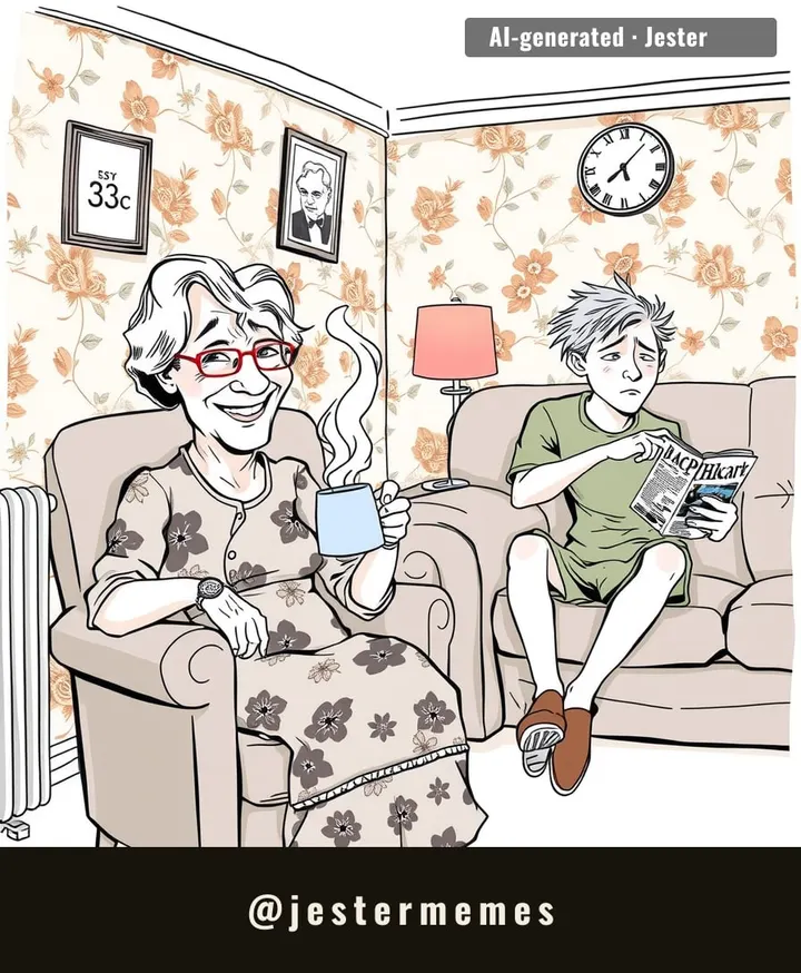 Nothing says heatstroke quite like a scalding cuppa and a woolly cardigan.