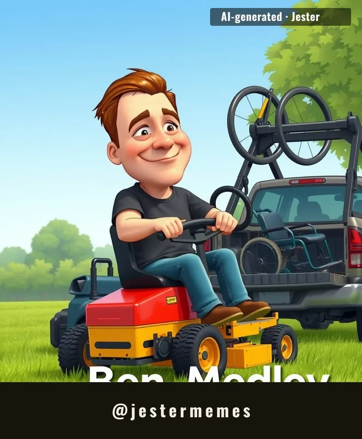 15 times a day, Ben Medley uses his custom lift to get on his mower. That's more lifts than your gym buddy does in a week, and Ben's working.