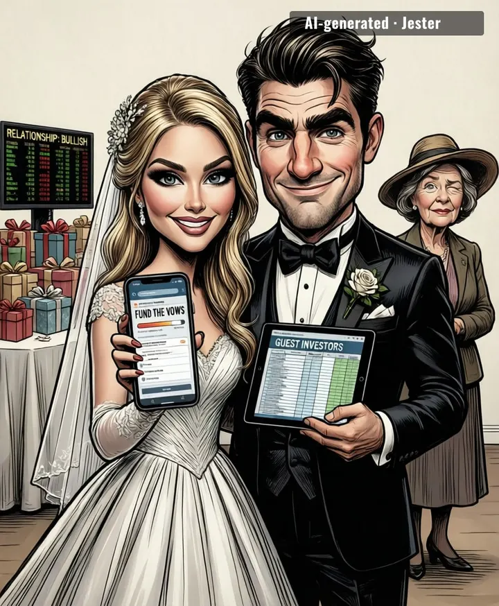 The wedding registry had a 'pledge level' between 'basic gift' and 'corporate sponsor'.