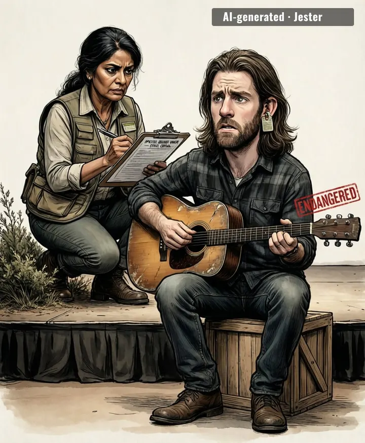 Eddie Vedder just wants to play 'Jeremy' in peace while a woman in a windbreaker takes notes on his nesting habits.