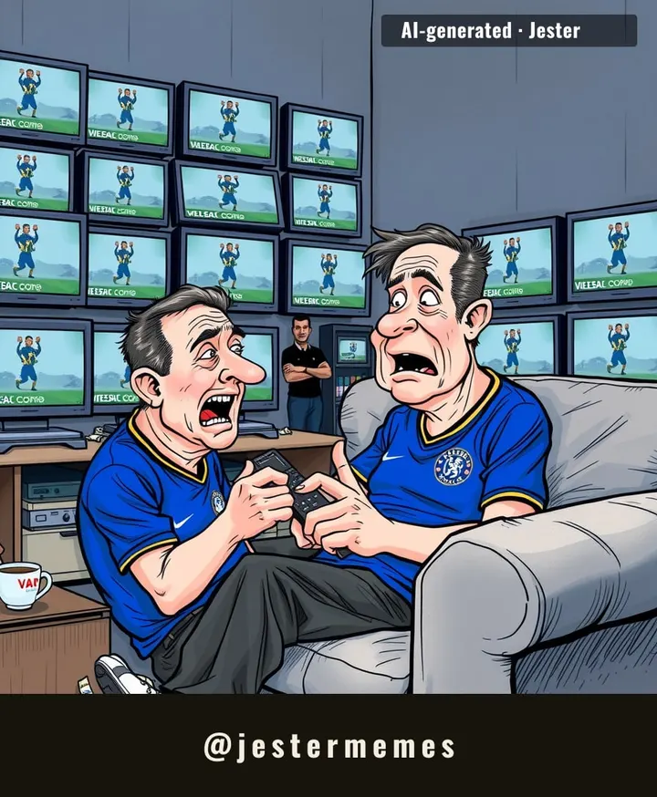 Chelsea fans are reviewing the referee's decisions more times than the referee reviewed the VAR screen.
