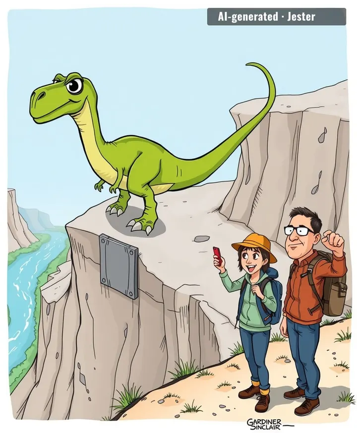 The amount of planning, concrete-breaking, and cliff-bolting it took to move a 300-pound fiberglass dinosaur proves that if you give people a vaguely funny idea, they will absolutely over-engineer it.