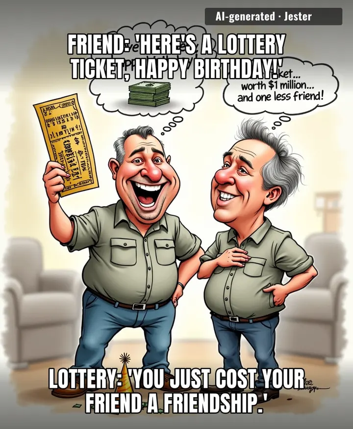 Nothing says 'I value our friendship' like handing over a ticket that turns into a $999,000 awkward silence.