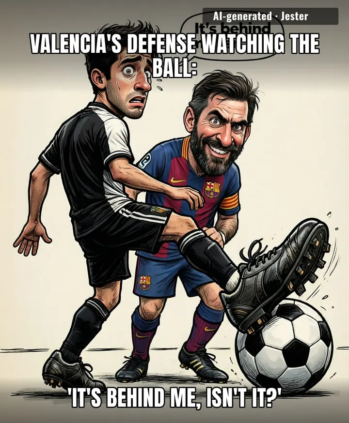 Barcelona could've played with a blindfold and still found the net—Valencia's defense was that much of a help.