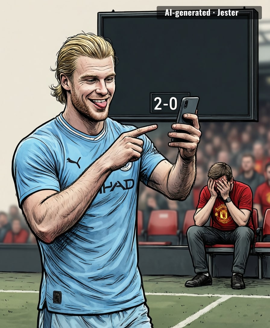 Win a Manchester derby and the first thing you do is photograph yourself, because the scoreboard will be reset but the receipts are forever.