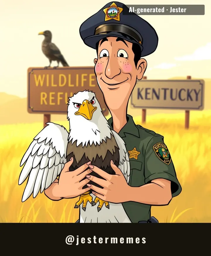 Somewhere in Kentucky, an eagle named Trooper is probably flying overhead, and the real Trooper is probably telling everyone about it.