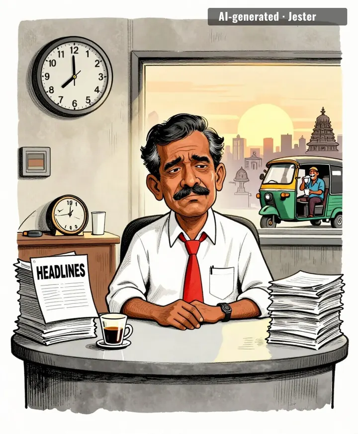 TNPSC syllabus by 7:02, by-election by 7:04 — the news is just a countdown to the inevitable.