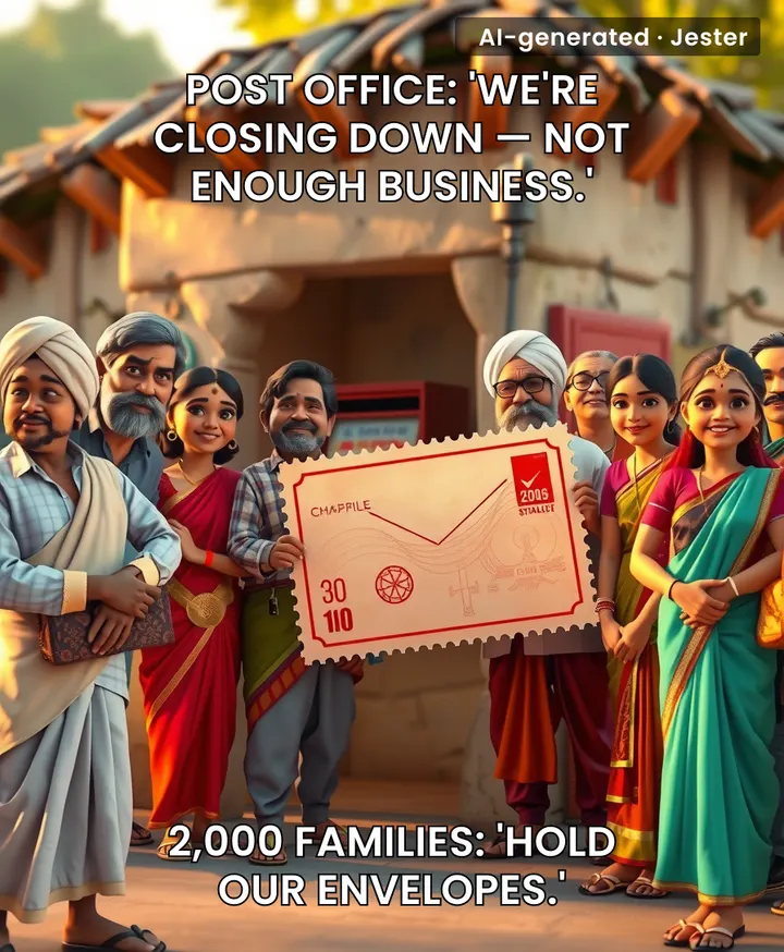 When a village loves its post office more than the postal department does — 2,000 families, one stamp at a time.
