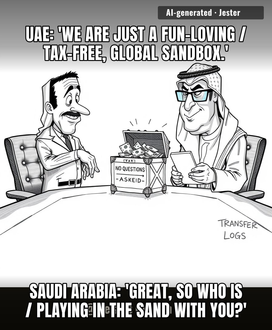 The UAE is having the financial equivalent of a teenager getting their browser history checked by a parent who actually knows how to use the router.