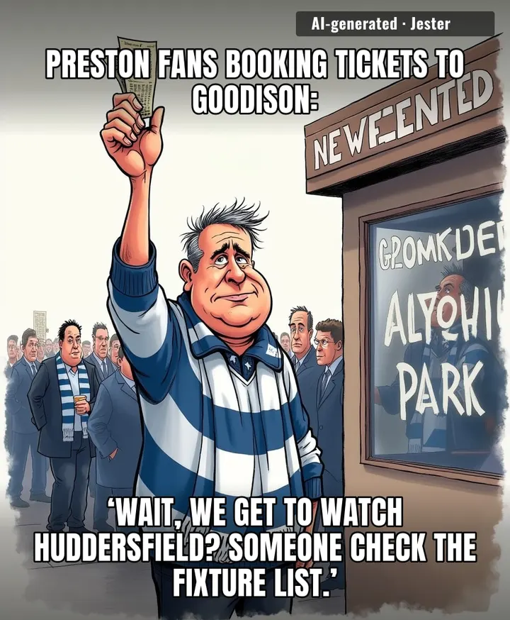 Preston fans treating a trip to Goodison like a surprise party where the guest of honor is a relegation battle.