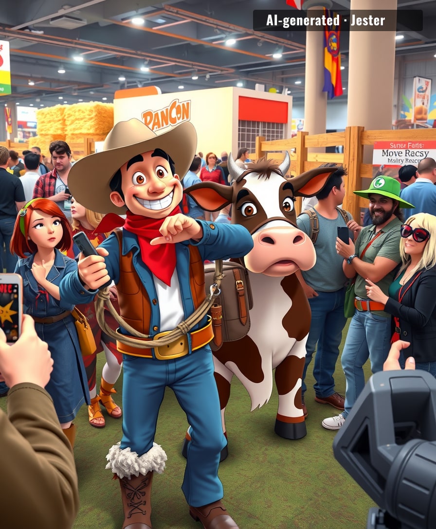 Forget exclusive figures — the most coveted item at Comic-Con is now a rope and a confused cow.