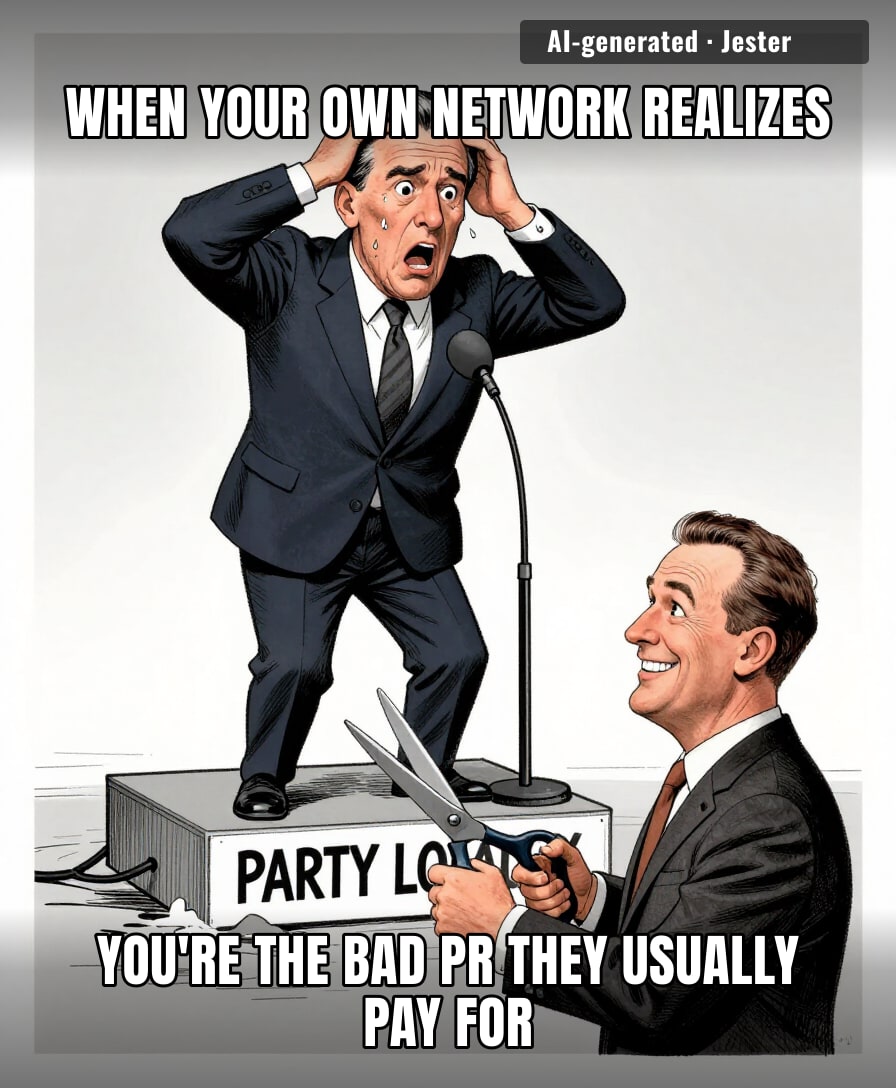 when your own network agrees your career is self-inflicted.