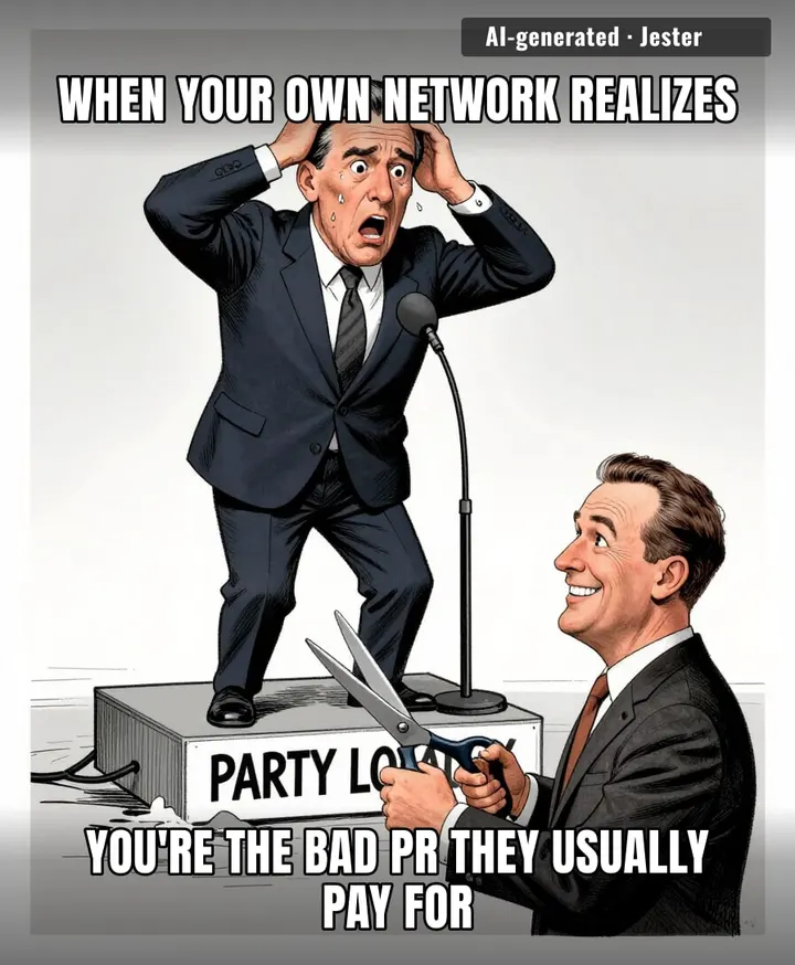 when your own network agrees your career is self-inflicted.