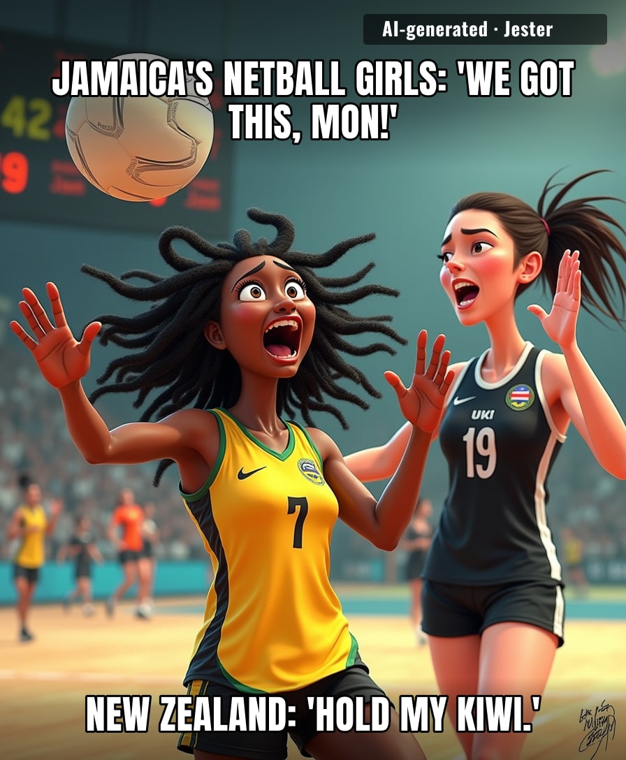 Every Jamaican grandma now screaming at the TV like it's a Reggae Boyz match, except this time the ball actually goes in the hoop.