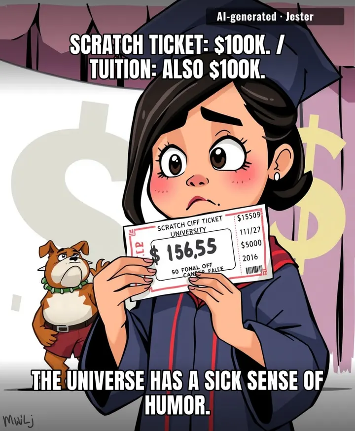 The lottery finally gave someone a degree's worth of money, and she's about to hand it right back.