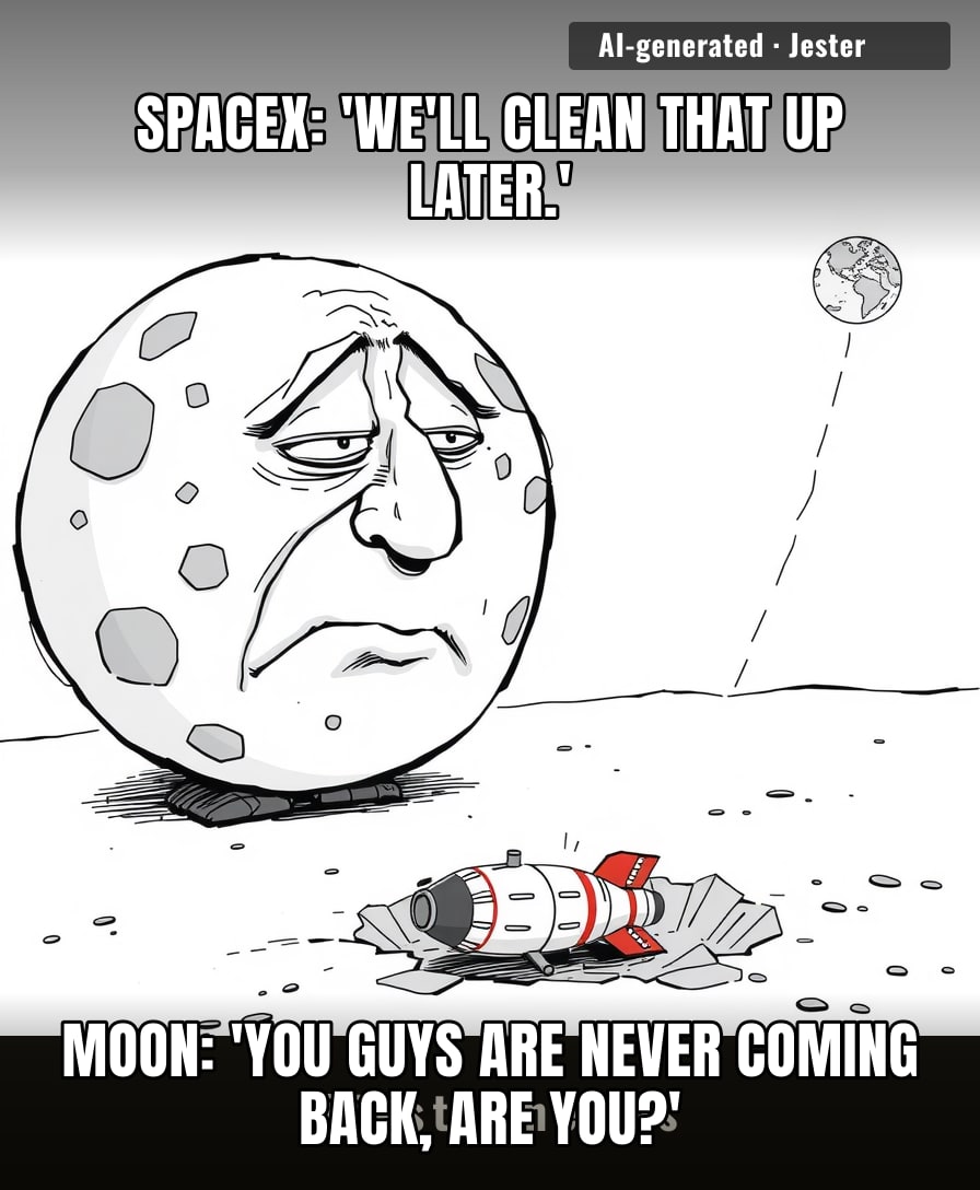Elon's rockets finally reached the Moon, and of course it was by accident.