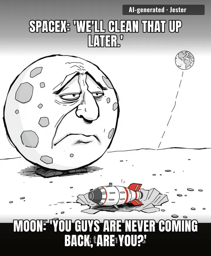 Elon's rockets finally reached the Moon, and of course it was by accident.