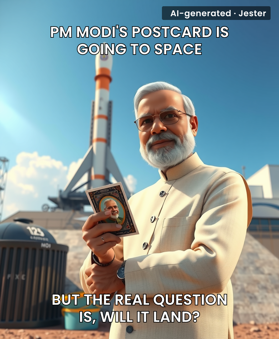 Sure, send a postcard to space. Meanwhile, actual mail still gets lost between zip codes.