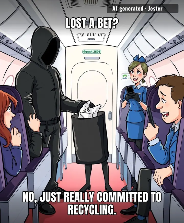 The mile-high club's new membership requirement: trash duty.