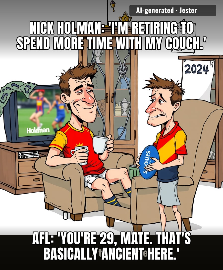 Nick Holman retires at 29, which in AFL years is like retiring at 65 in any other job, except with more bruises and less pension.