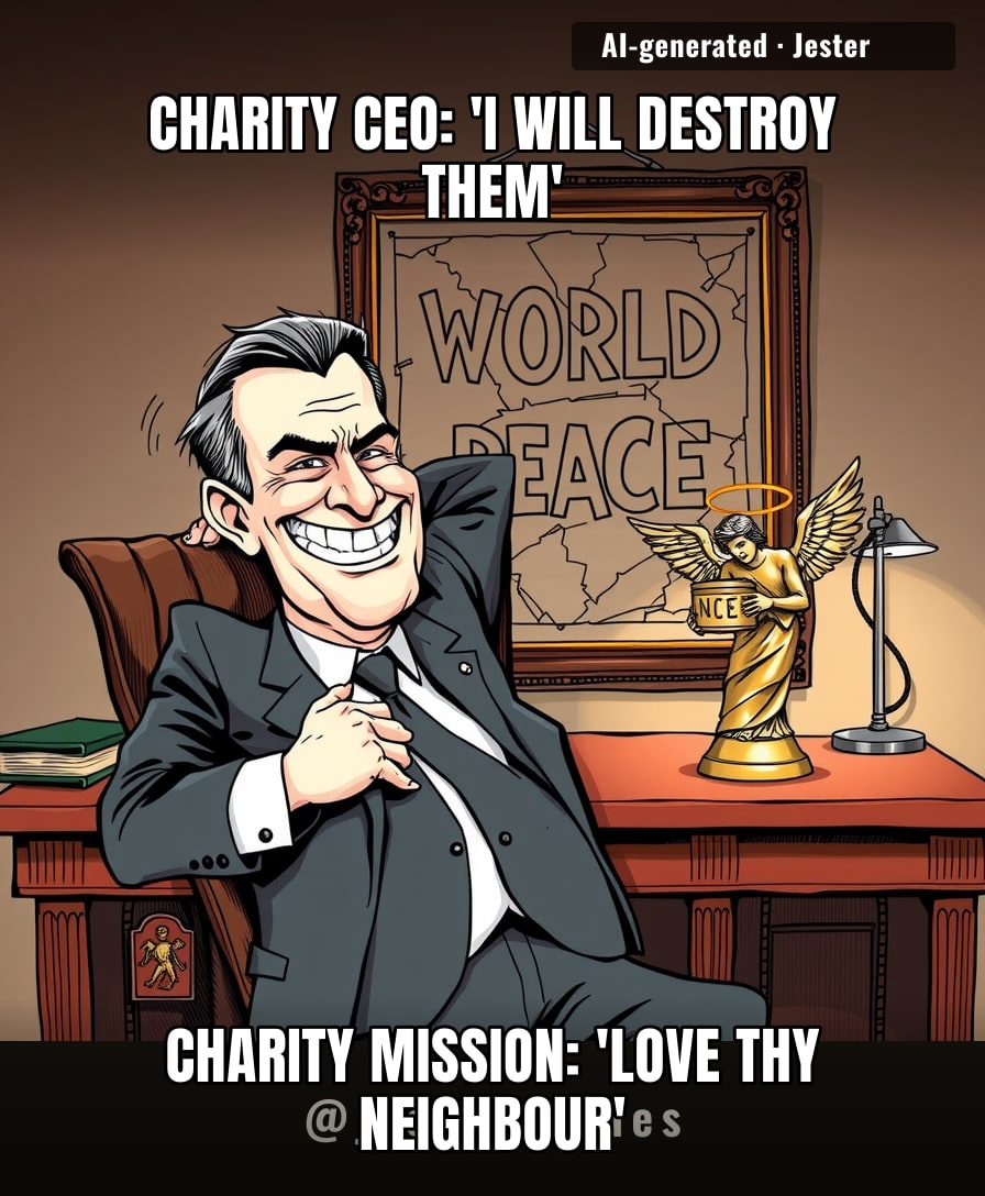 This guy treated a rival charity like it was a Marvel villain, and they still asked donors for money.