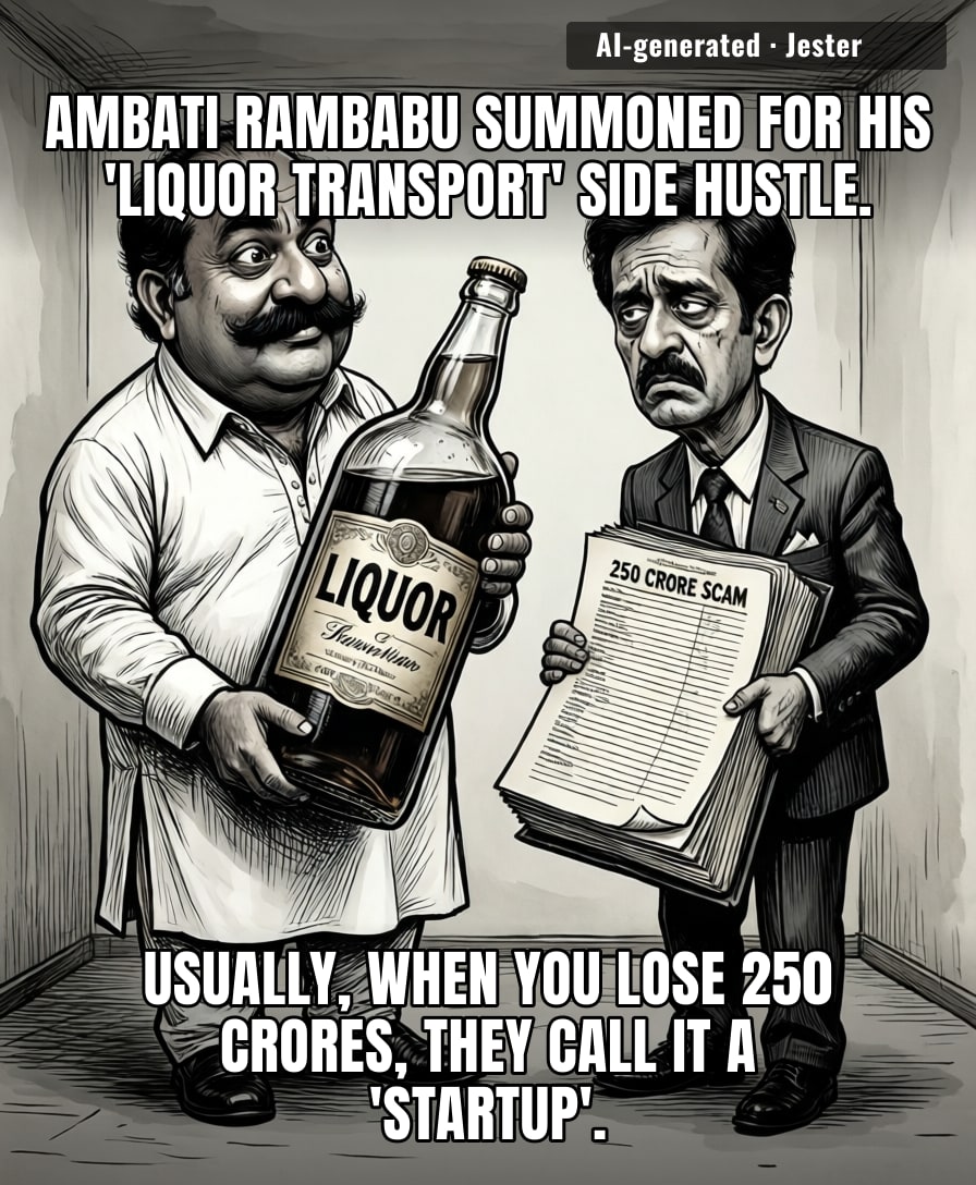 Politician caught in a liquor scam — guess we finally found out how he keeps his spirits up.