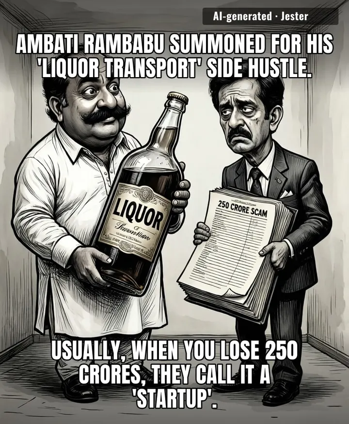 Politician caught in a liquor scam — guess we finally found out how he keeps his spirits up.