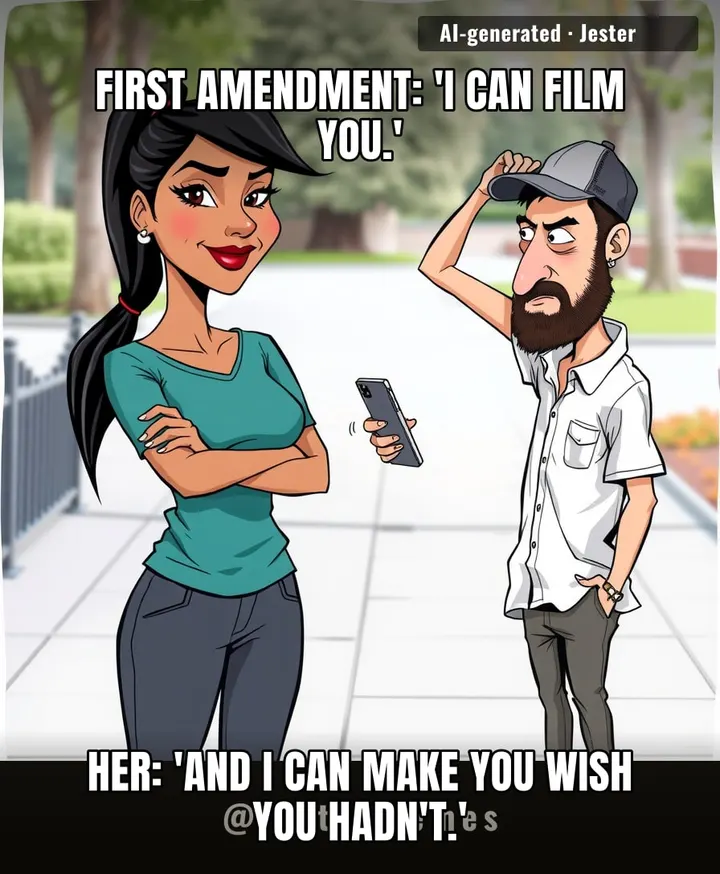 He showed up with a camera and a law degree from YouTube, and she still gave him a masterclass in verbal self-defense.