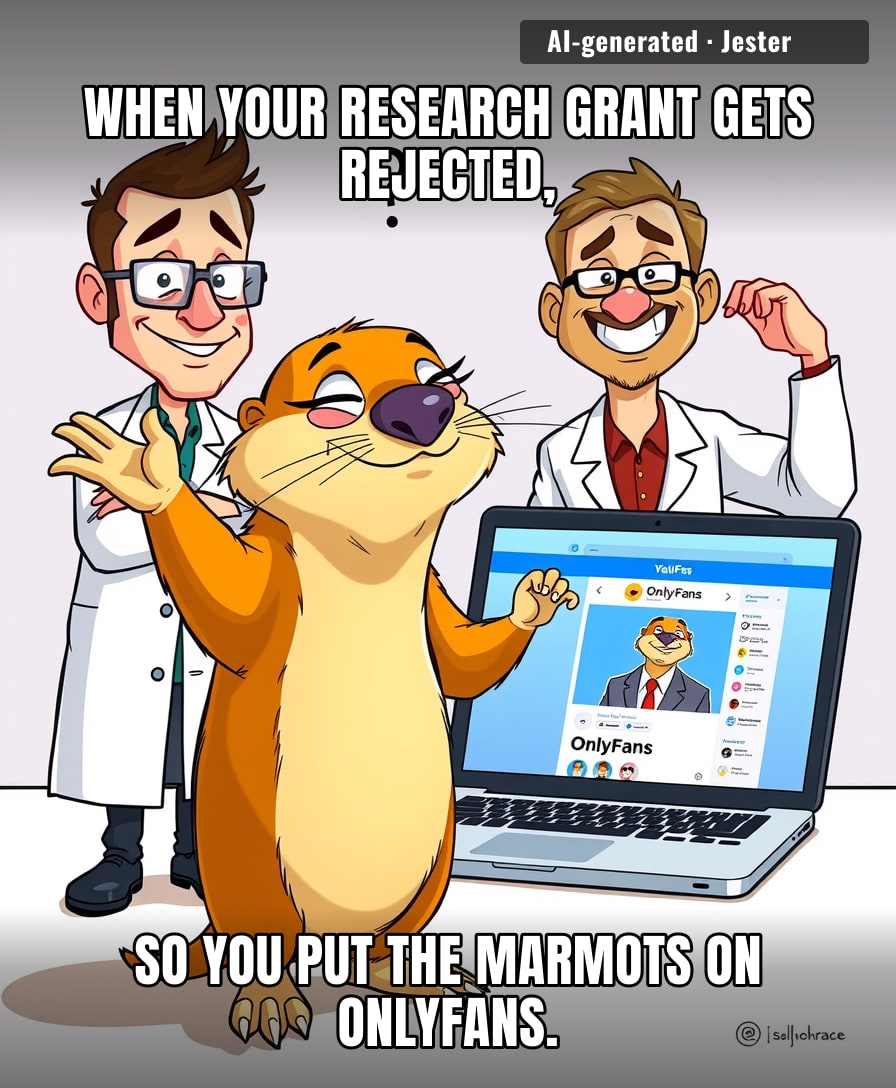 A Colorado marmot project got more funding in one week on OnlyFans than it did from the NIH in a year. If that doesn't tell you where America's priorities are, nothing will.