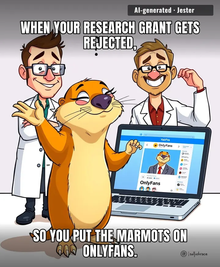 A Colorado marmot project got more funding in one week on OnlyFans than it did from the NIH in a year. If that doesn't tell you where America's priorities are, nothing will.