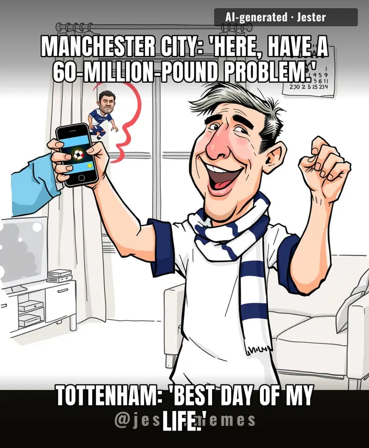Tottenham fans are out here celebrating a loan like it's a trophy — which, honestly, is on brand.