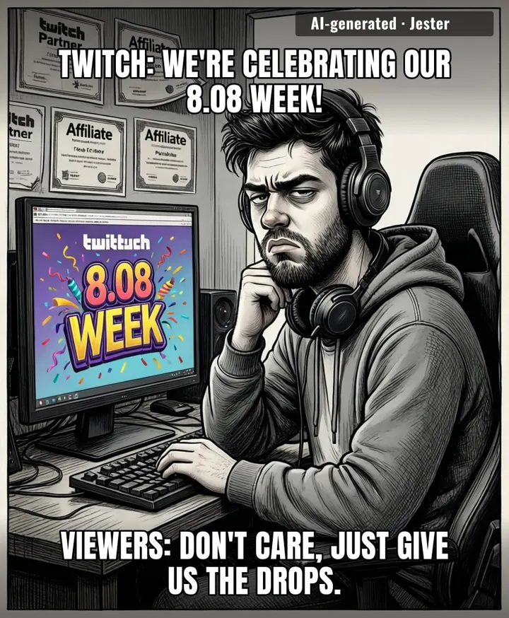 8.08 Week: Twitch's annual reminder that its community's real anniversary is with the exit button.