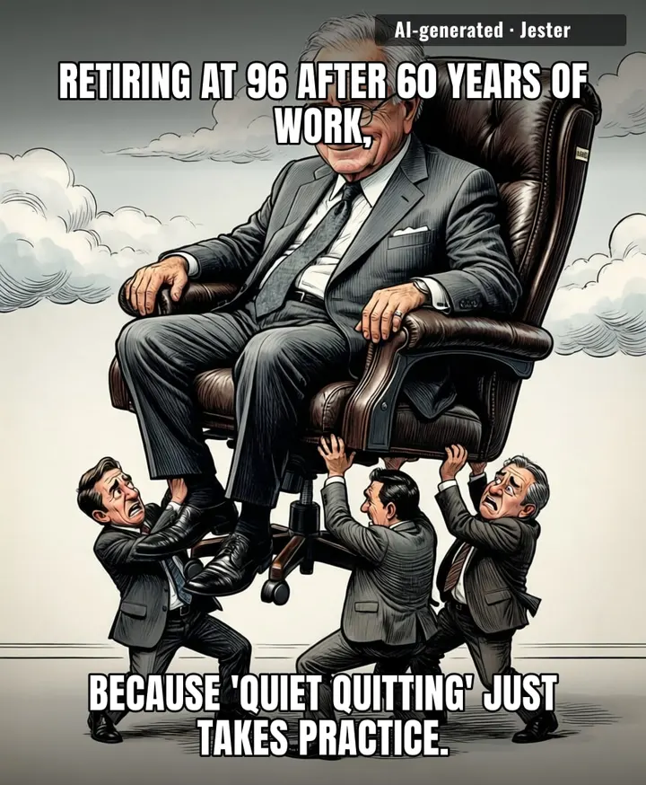 Warren Buffett finally admits he's done working / just to avoid admitting he's been ghosting his board for a decade.
