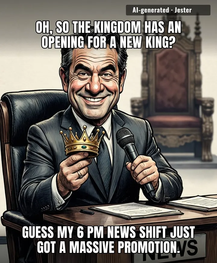 Finding out your father is royalty is the ultimate 'nepotism baby' origin story, but at least he actually worked as a TV anchor first.