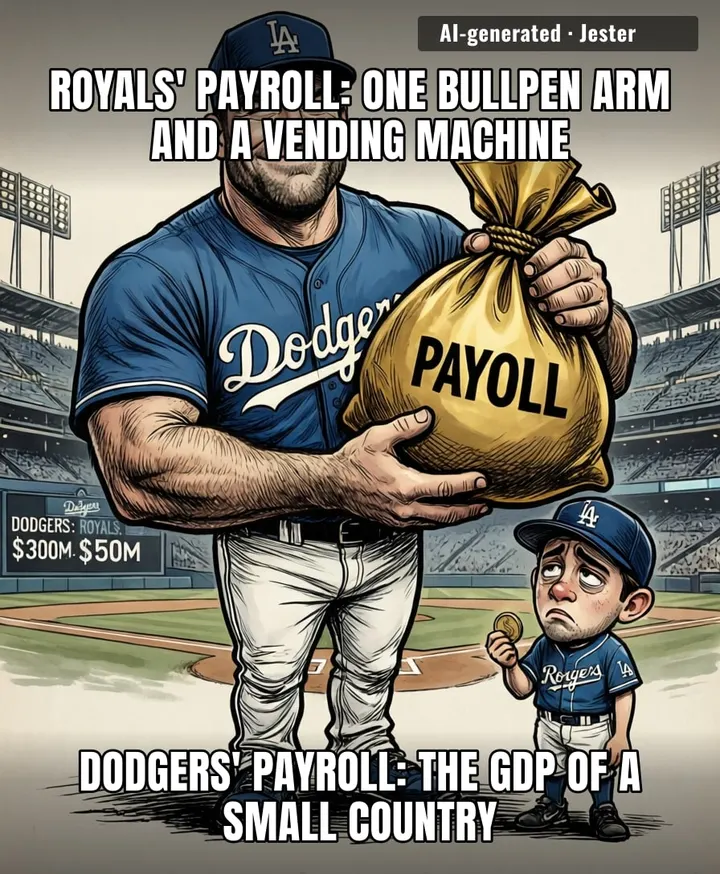 The Dodgers' payroll could fund the Royals' entire franchise AND buy the umpire a solid gold whistle.