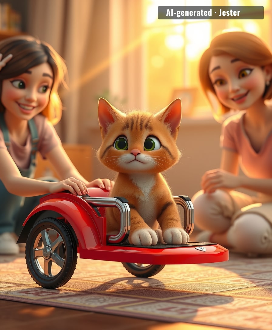 This kitten got a second chance at zoomies thanks to a Hot Wheels and some shelter ingenuity.