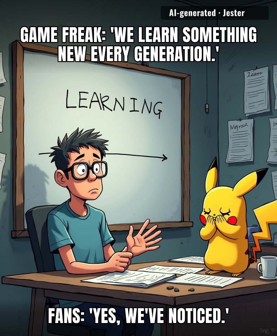 Game Freak's learning curve is a flat line, but at least the Pokémon are getting more creative with their excuses.