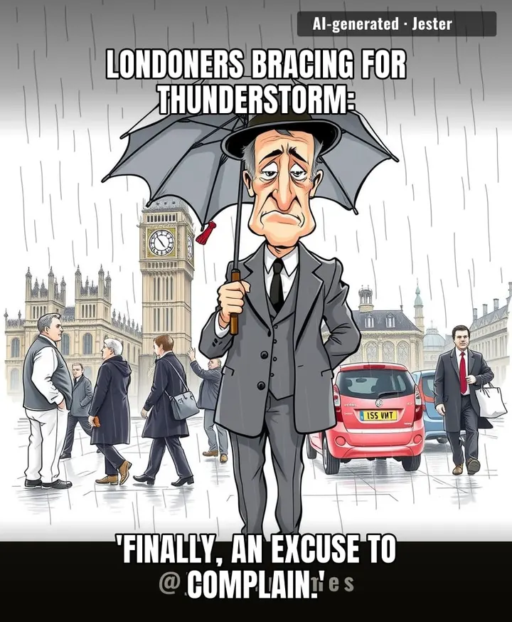 London weather: 'Warning issued,' as if the city hasn't been 90% humidity since the Romans left.