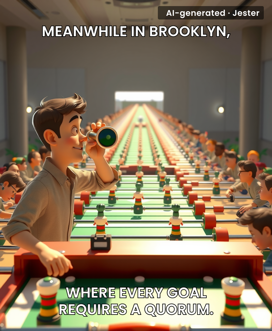 Finally, a foosball table that needs a union rep to pass the ball.